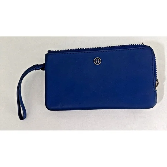Lululemon Double Up Wristlet Pouch/Clutch Jet Stream Cobalt Blue Nylon - Picture 3 of 7